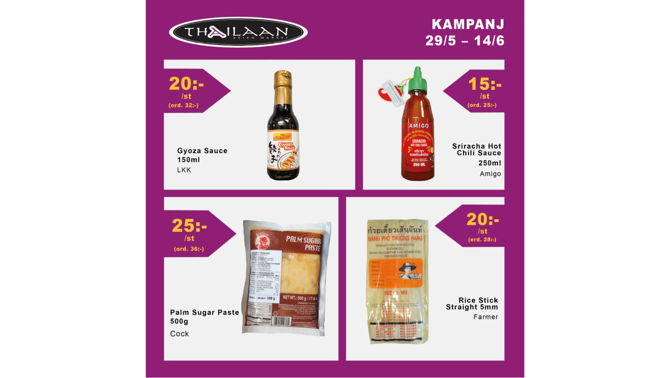 Kampanjpriser Thailaan Asian Market